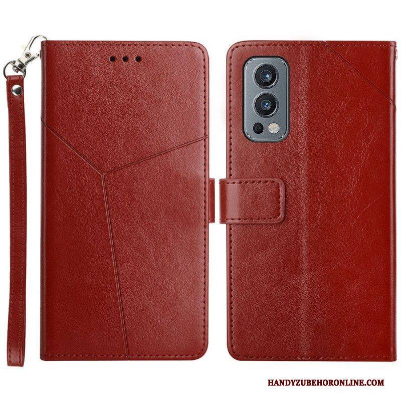 Flip Case Für OnePlus Nord 2 5G Stil Leder Geo Y Design