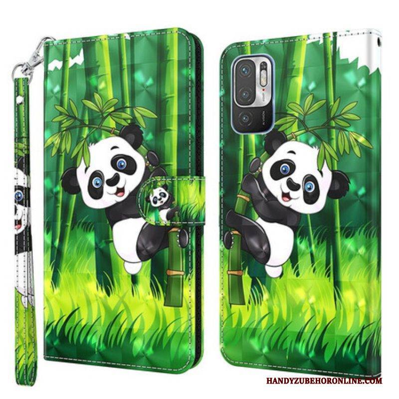 Flip Case Für Poco M3 Pro 5G Panda Und Bambus