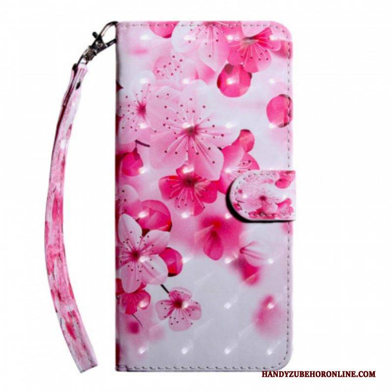 Flip Case Für Poco M4 Pro 5G Pinke Blumen
