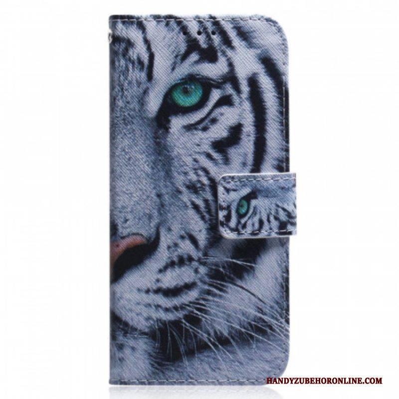 Flip Case Für Realme 9i Weißer Tiger