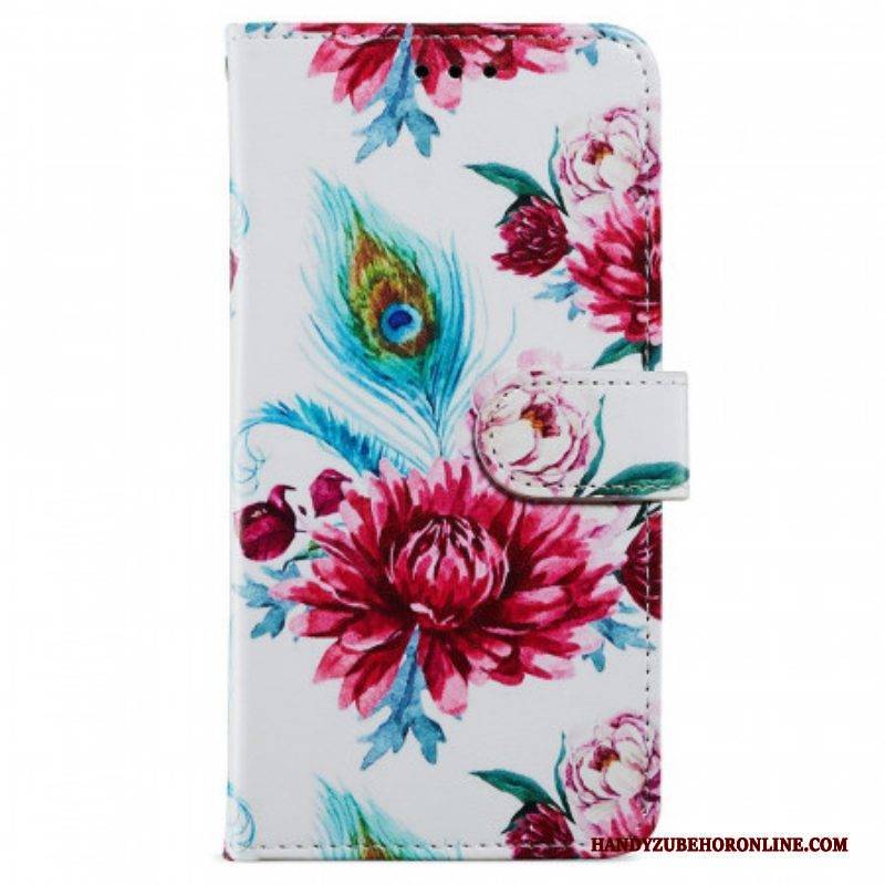 Flip Case Für Samsung Galaxy A13 Intensive Blumen