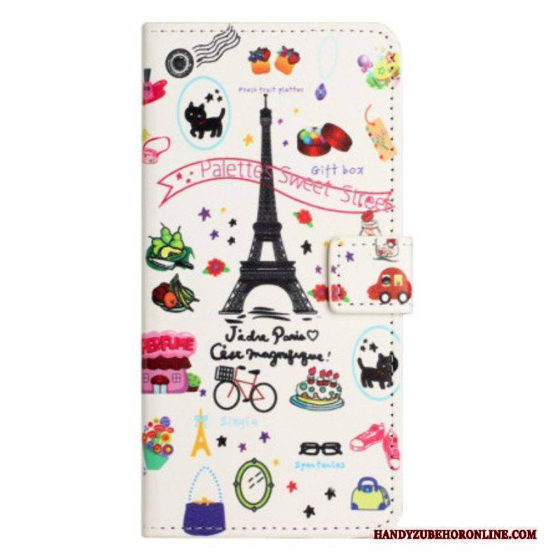 Flip Case Für Samsung Galaxy A14 / A14 5G Ich Liebe Paris