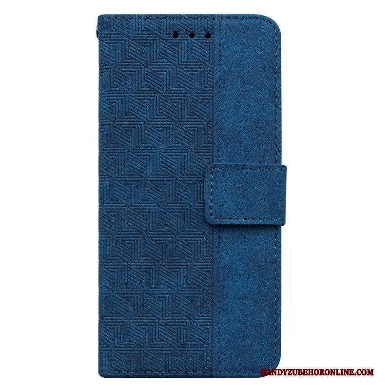 Flip Case Für Samsung Galaxy A14 / A14 5G Mit Kordel Riemchenmuster