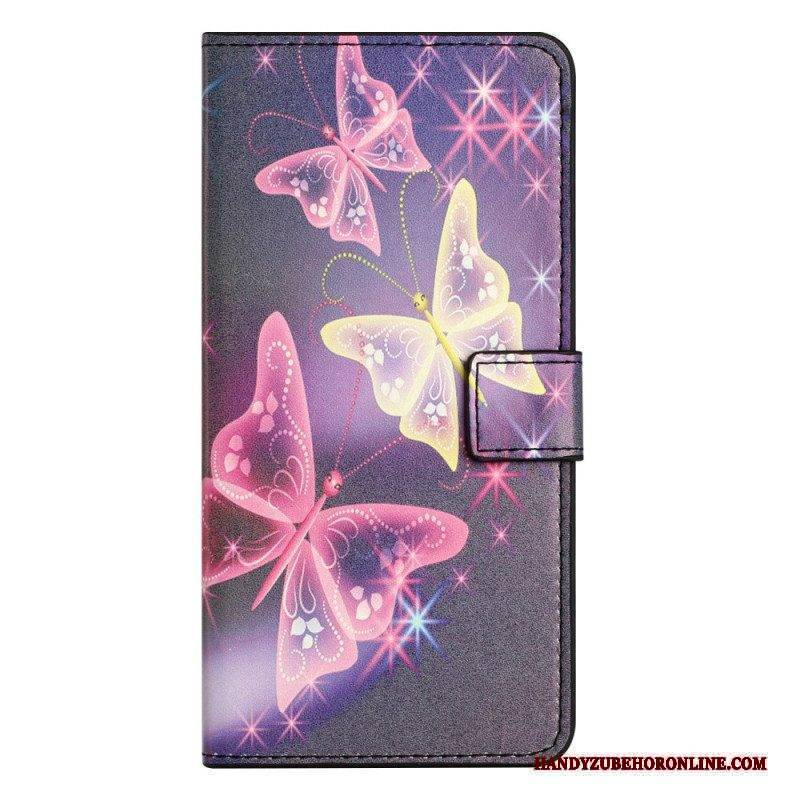 Flip Case Für Samsung Galaxy A14 / A14 5G Schmetterlinge