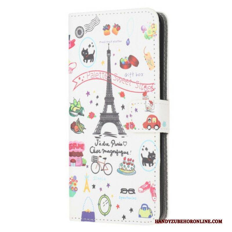 Flip Case Für Samsung Galaxy A42 5G Ich Liebe Paris