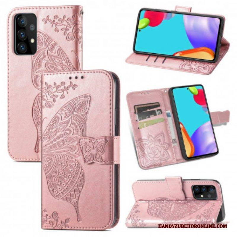 Flip Case Für Samsung Galaxy A52 4G / A52 5G / A52s 5G Halbe Schmetterlinge