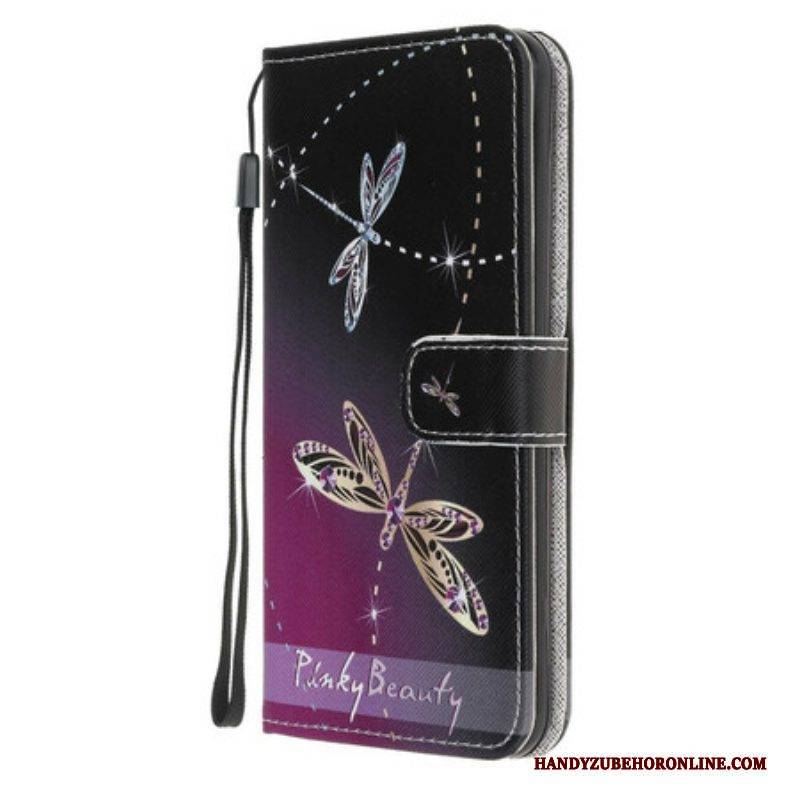 Flip Case Für Samsung Galaxy A52 4G / A52 5G / A52s 5G Mit Kordel Riemchenlibellen