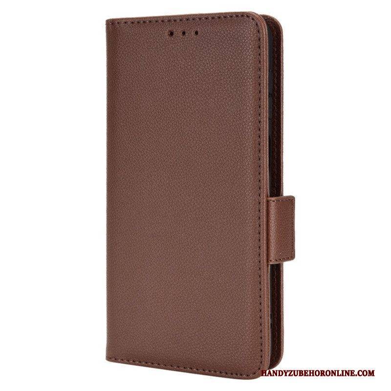 Flip Case Für Samsung Galaxy M23 5G Litschi-leder-stil