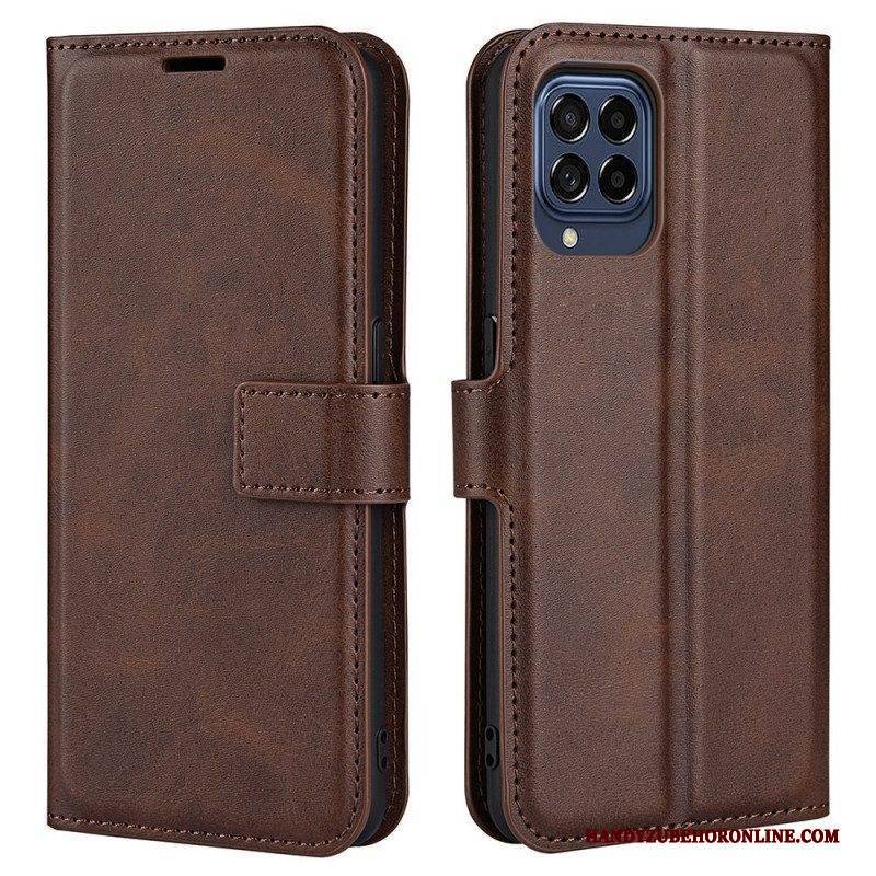 Flip Case Für Samsung Galaxy M53 5G Schlanker. Extremer Ledereffekt