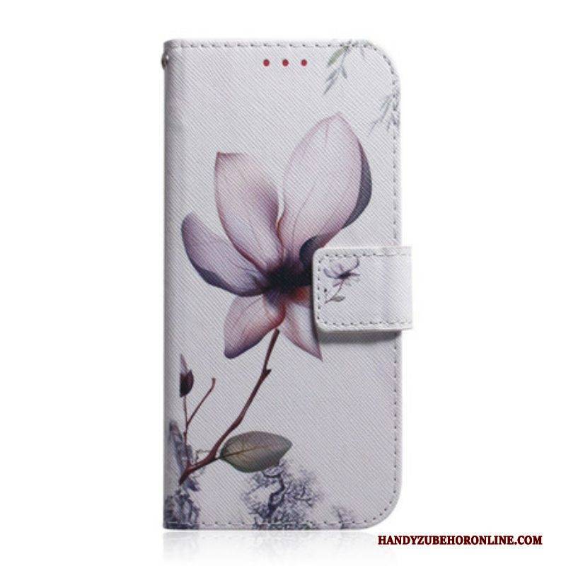 Flip Case Für Samsung Galaxy S21 Ultra 5G Blume Staubiges Rosa