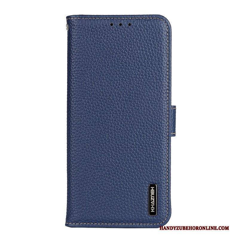 Flip Case Für Samsung Galaxy S22 Plus 5G Echtes Khazneh-litschi-leder