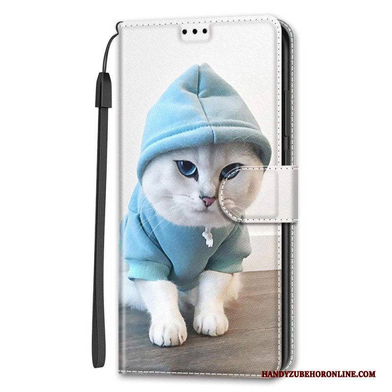 Flip Case Für Samsung Galaxy S22 Ultra 5G Mit Kordel Tanga-katzen-fan