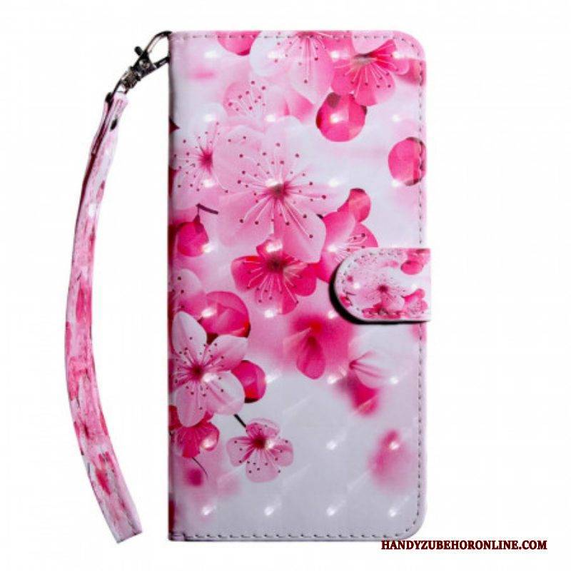 Flip Case Für Samsung Galaxy S22 Ultra 5G Pinke Blumen
