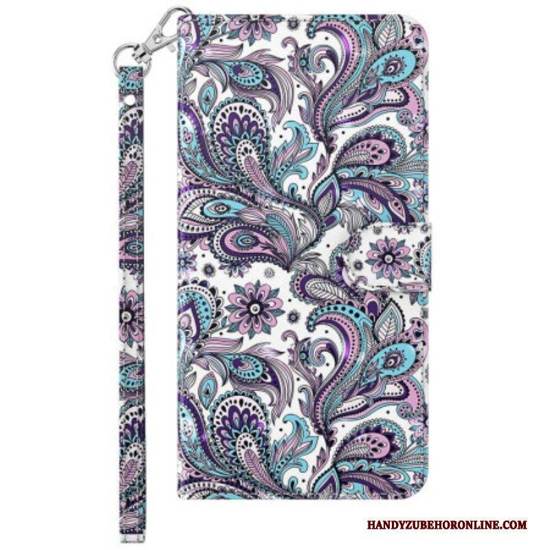 Flip Case Für Samsung Galaxy S23 5G Mit Kordel Riemchen-paisley-muster