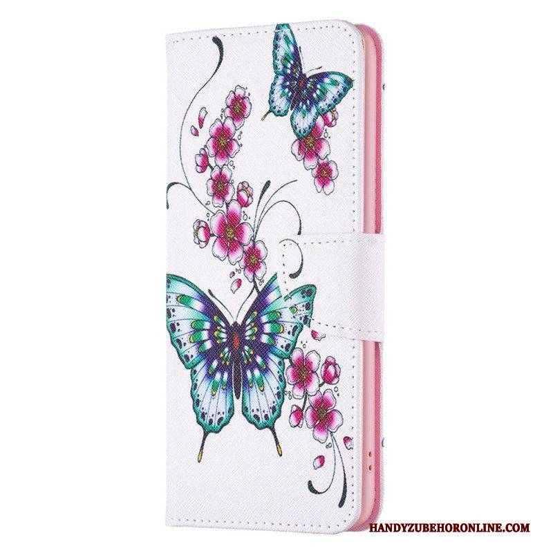 Flip Case Für Samsung Galaxy S23 5G Schmetterlinge Ablehnen
