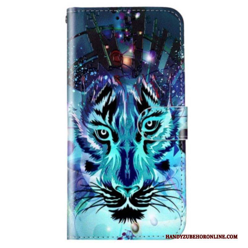 Flip Case Für Samsung Galaxy S23 Plus 5G Der Tiger Mit Schlüsselband