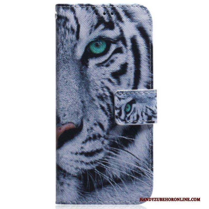 Flip Case Für Samsung Galaxy S23 Plus 5G Weißer Tiger