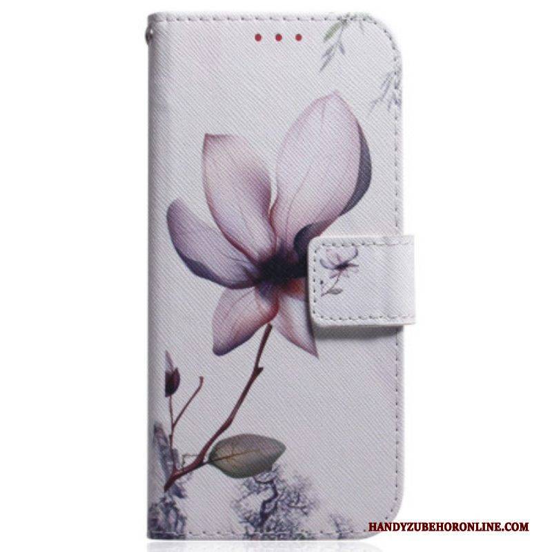 Flip Case Für Samsung Galaxy S23 Ultra 5G Pinke Blume