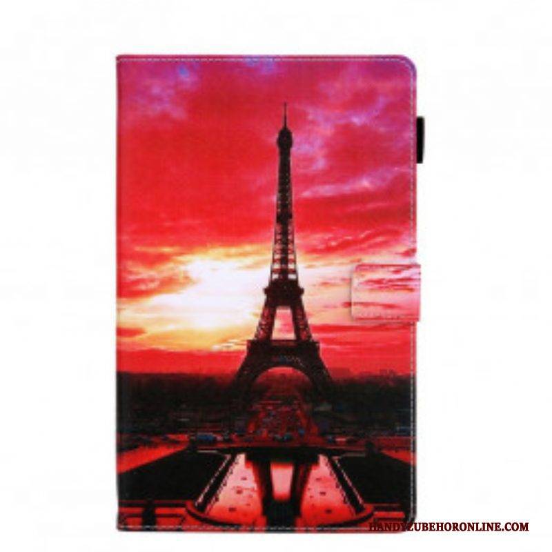 Flip Case Für Samsung Galaxy Tab A7 (2020) Sonnenuntergang Eiffelturm