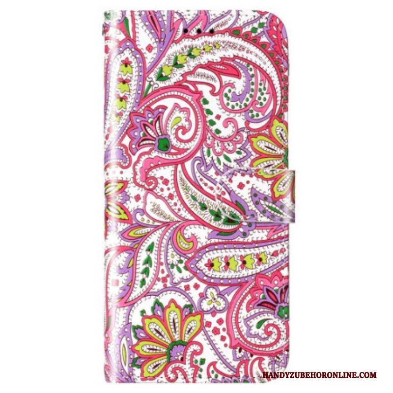 Flip Case Für Xiaomi 12 Lite Mit Kordel Riemchen-paisley-muster