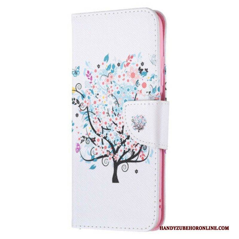 Flip Case Für Xiaomi Redmi Note 10 5G Geblümter Baum