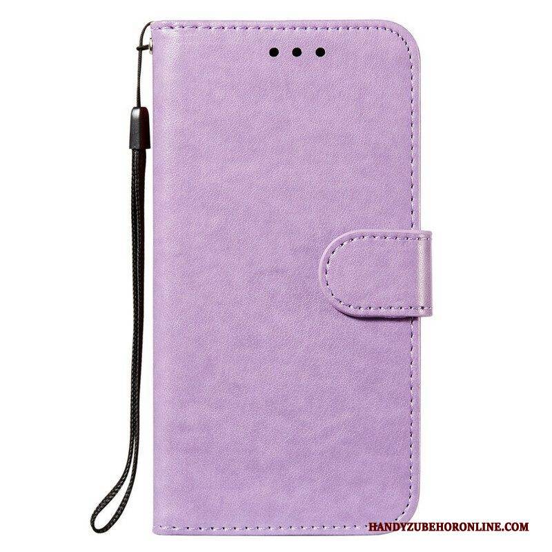 Flip Case Für Xiaomi Redmi Note 10 5G Lederdesign Mit Riemen