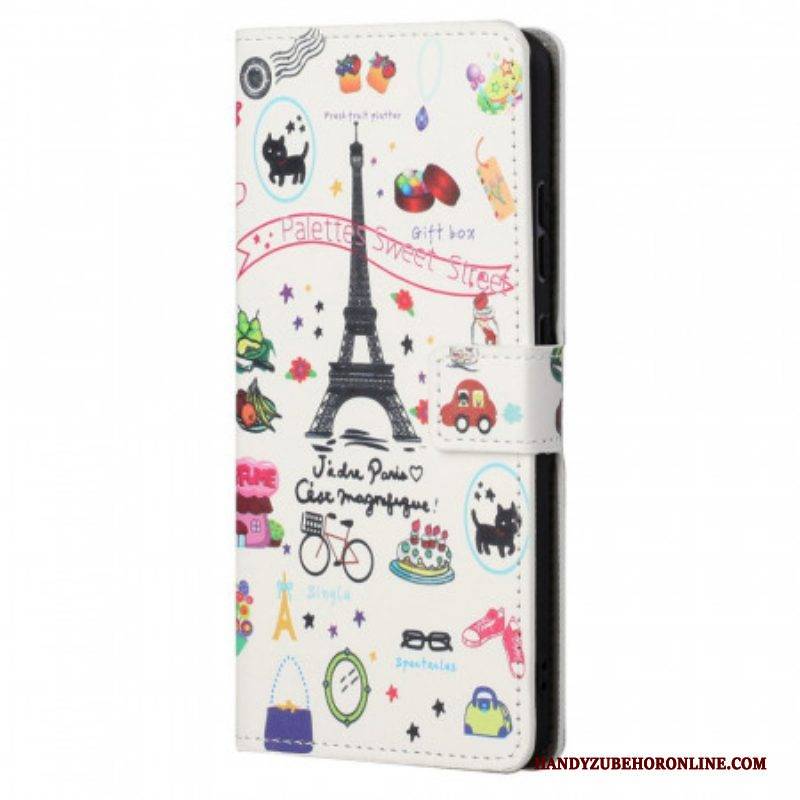 Flip Case Für Xiaomi Redmi Note 11 / 11S Ich Liebe Paris