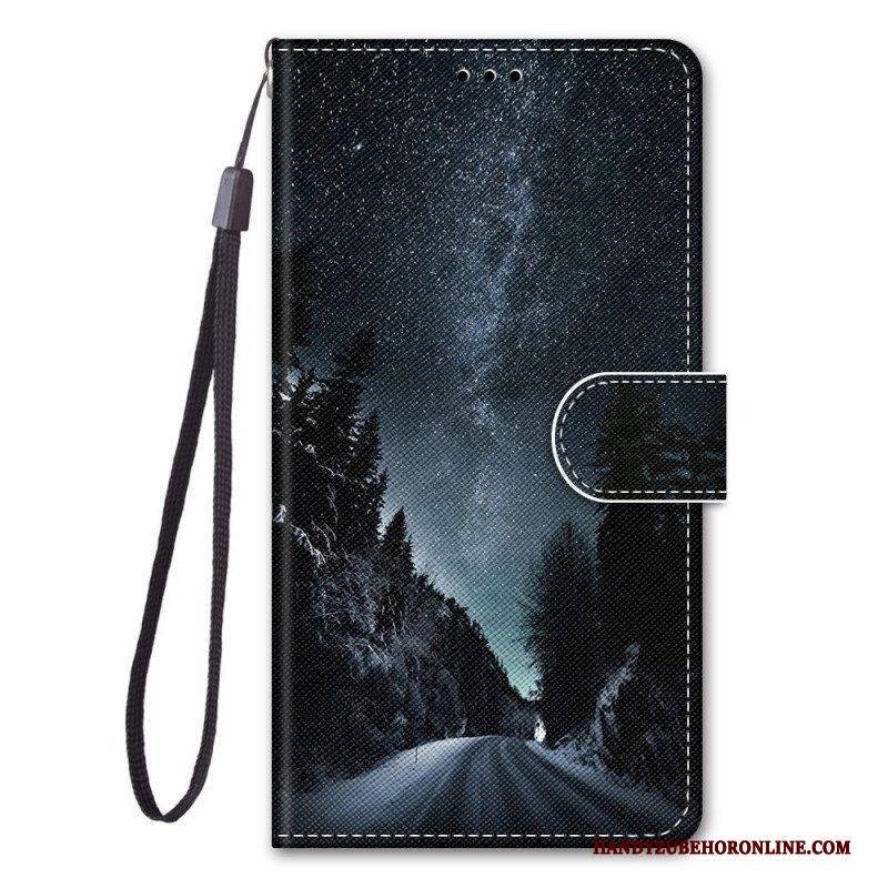 Flip Case Für Xiaomi Redmi Note 11 Pro Plus 5G Mit Kordel Lanyard-landschaft