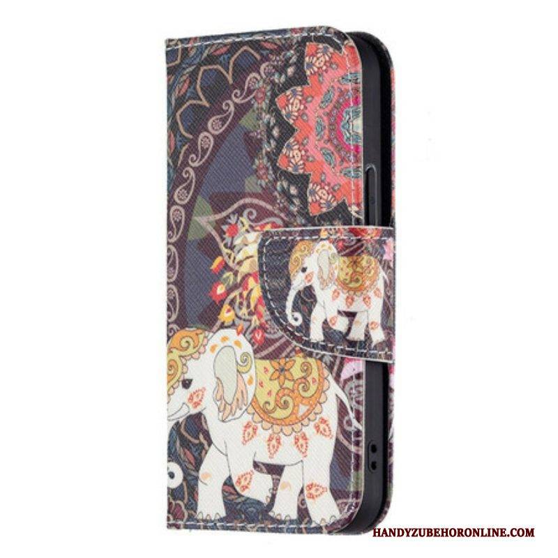 Flip Case Für iPhone 13 Mini Indischer Elefant