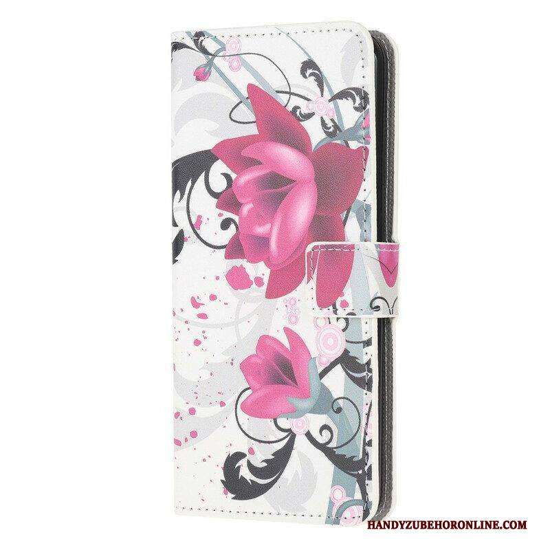 Flip Case Für iPhone 13 Mini Tropische Blumen