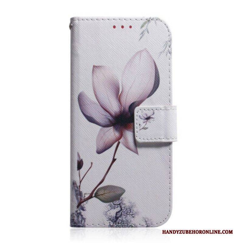 Flip Case Für iPhone 13 Pro Blume Staubiges Rosa