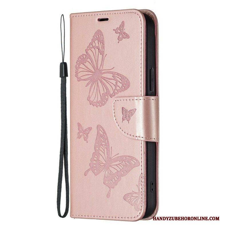 Flip Case Für iPhone 13 Pro Max Flip Case Schmetterlinge Und Schräge Klappe