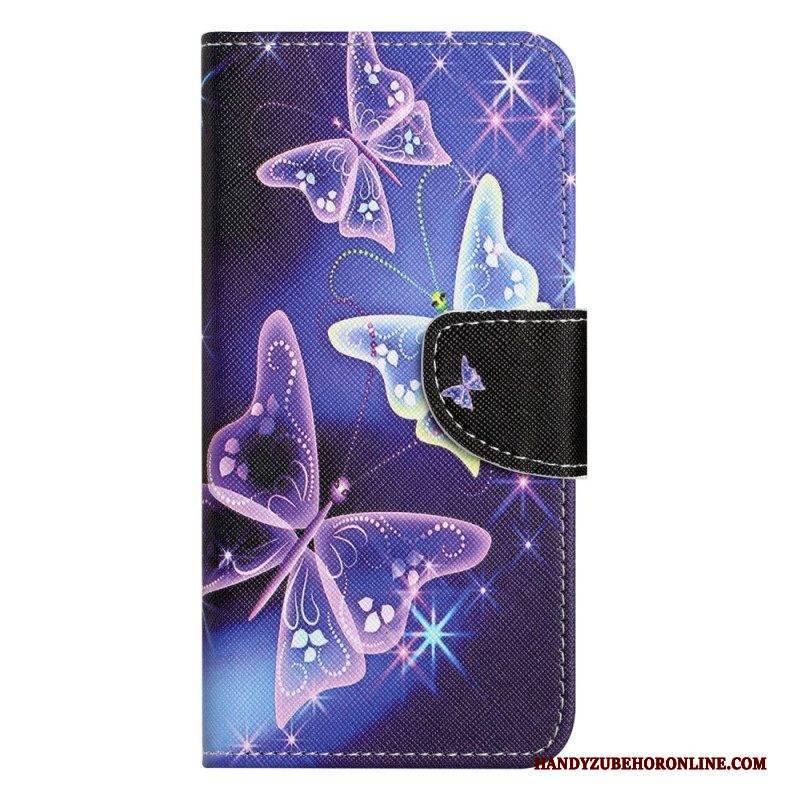 Flip Case Für iPhone 14 Plus Hübsche Schmetterlinge