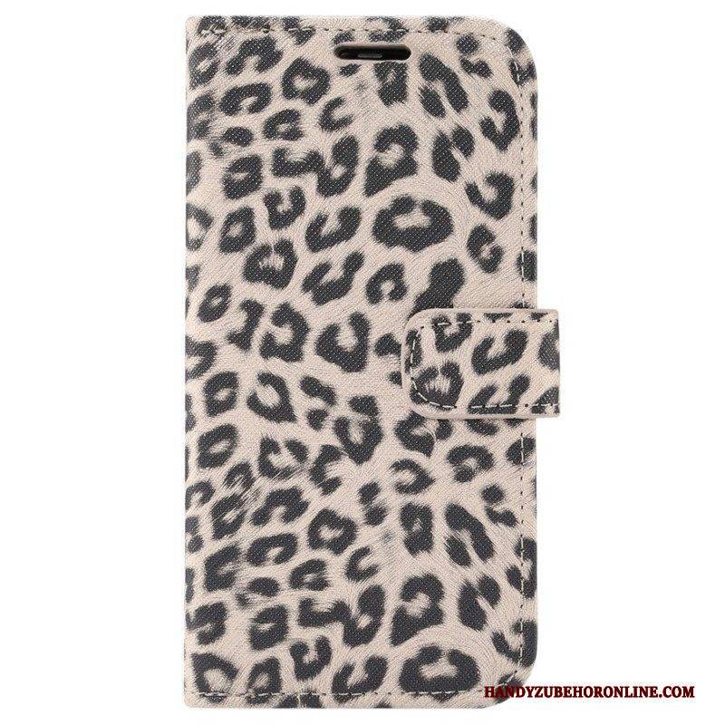 Flip Case Für iPhone 14 Plus Leopardenfell-stil