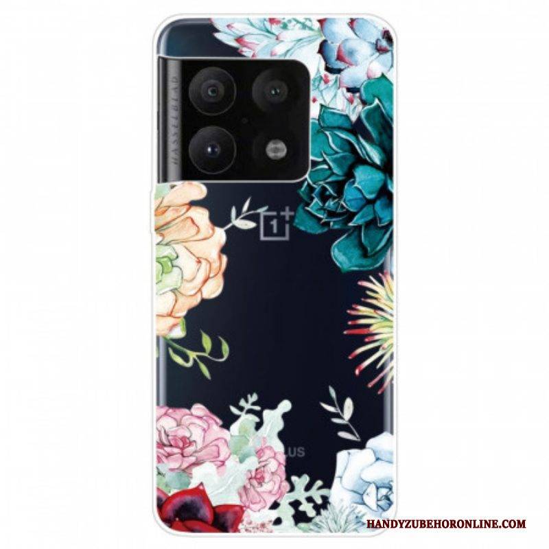 Handyhülle Für OnePlus 10 Pro 5G Nahtlose Aquarellblumen