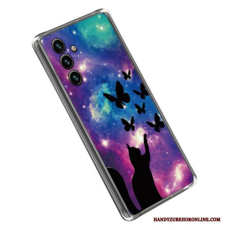 Handyhülle Für Samsung Galaxy A14 / A14 5G Space Cat Silikon