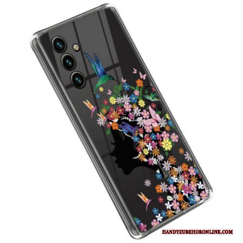 Handyhülle Für Samsung Galaxy A14 / A14 5G Transparenter Blütenkopf