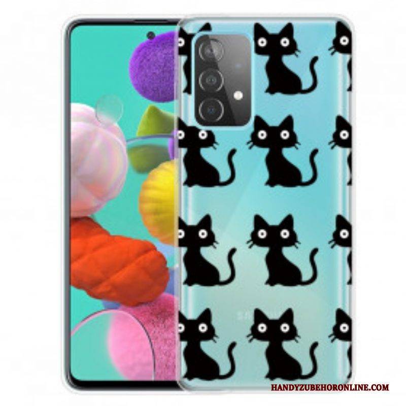 Handyhülle Für Samsung Galaxy A52 4G / A52 5G / A52s 5G Mehrere Schwarze Katzen