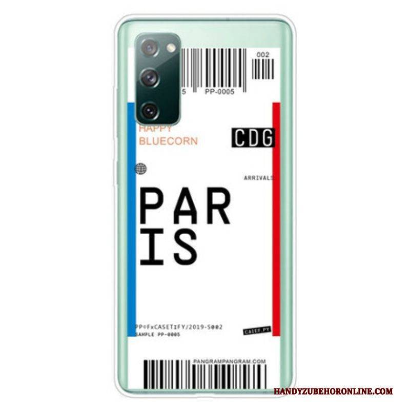 Handyhülle Für Samsung Galaxy S20 FE Bordkarte Nach Paris