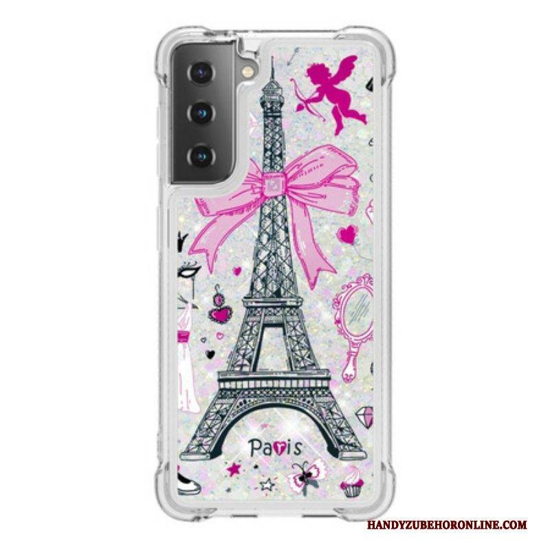 Handyhülle Für Samsung Galaxy S21 5G Die Eiffelturm-pailletten