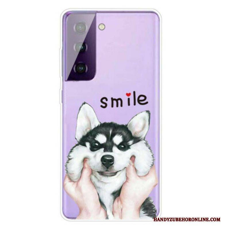 Handyhülle Für Samsung Galaxy S21 5G Lächle Hund