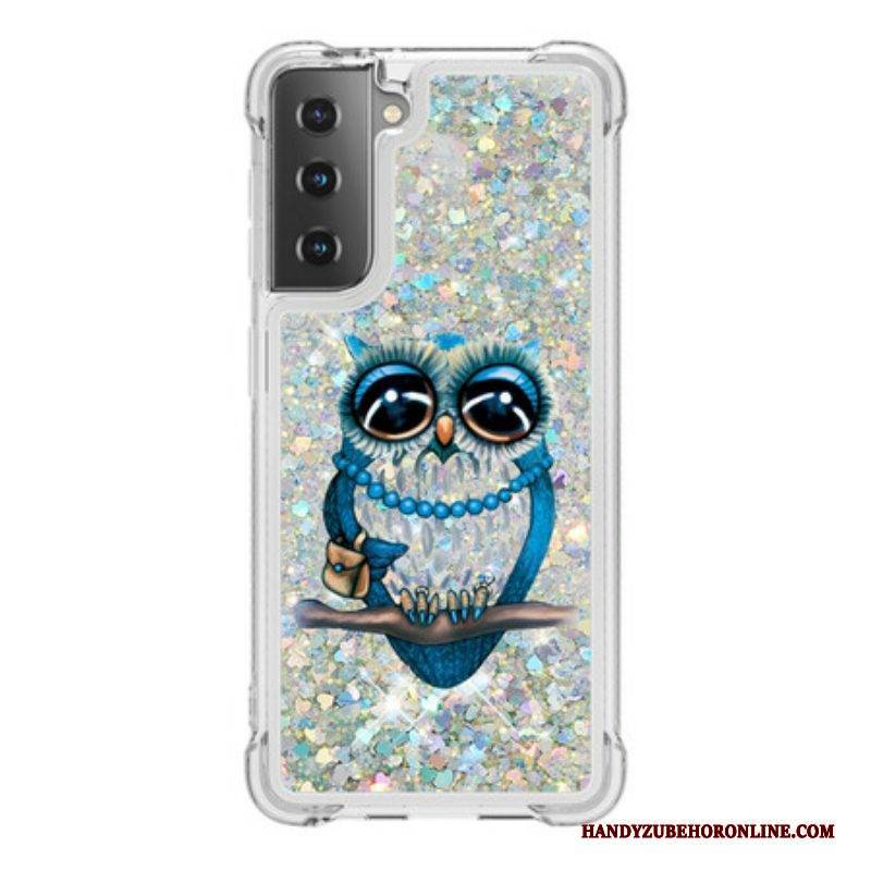 Handyhülle Für Samsung Galaxy S21 5G Miss Owl Pailletten