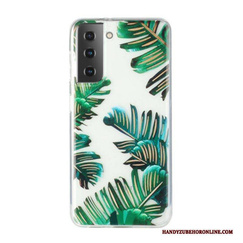 Handyhülle Für Samsung Galaxy S21 5G Nahtlose Grüne Blätter