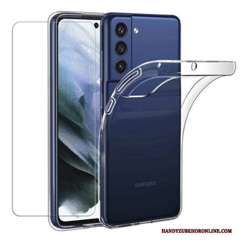 Handyhülle Für Samsung Galaxy S21 FE Und Bildschirm Aus Gehärtetem Glas