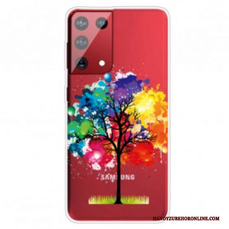 Handyhülle Für Samsung Galaxy S21 Ultra 5G Aquarellbaum