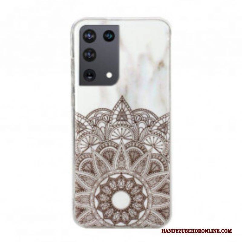 Handyhülle Für Samsung Galaxy S21 Ultra 5G Marmoriertes Mandala