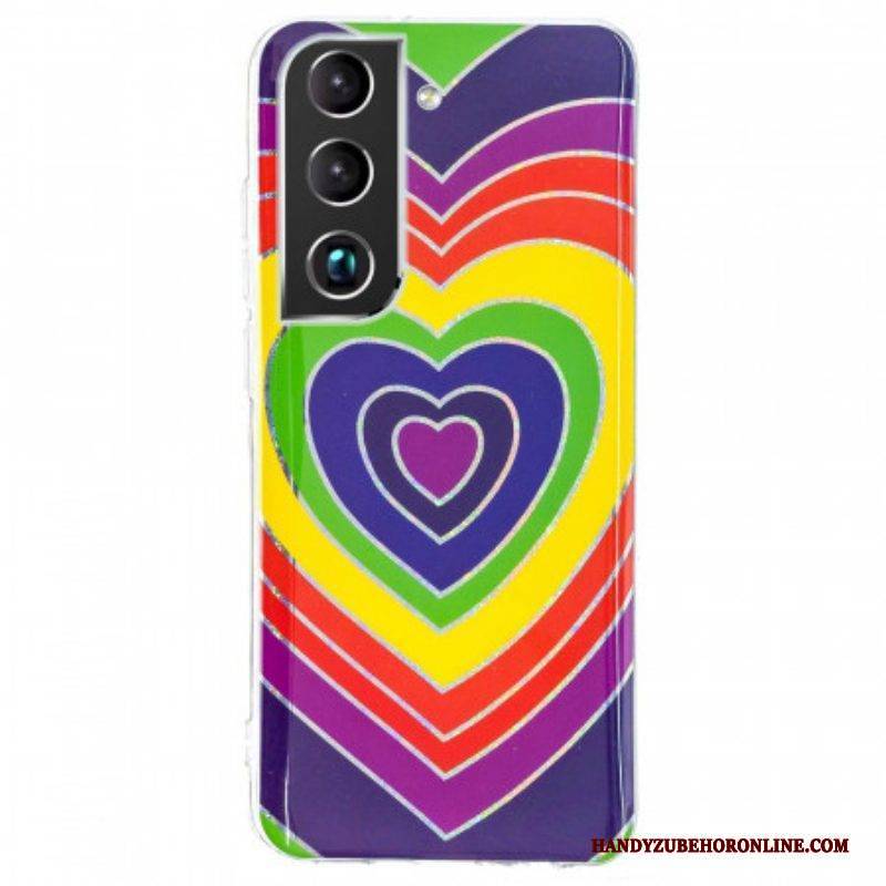 Handyhülle Für Samsung Galaxy S22 5G Psychedelisches Herz