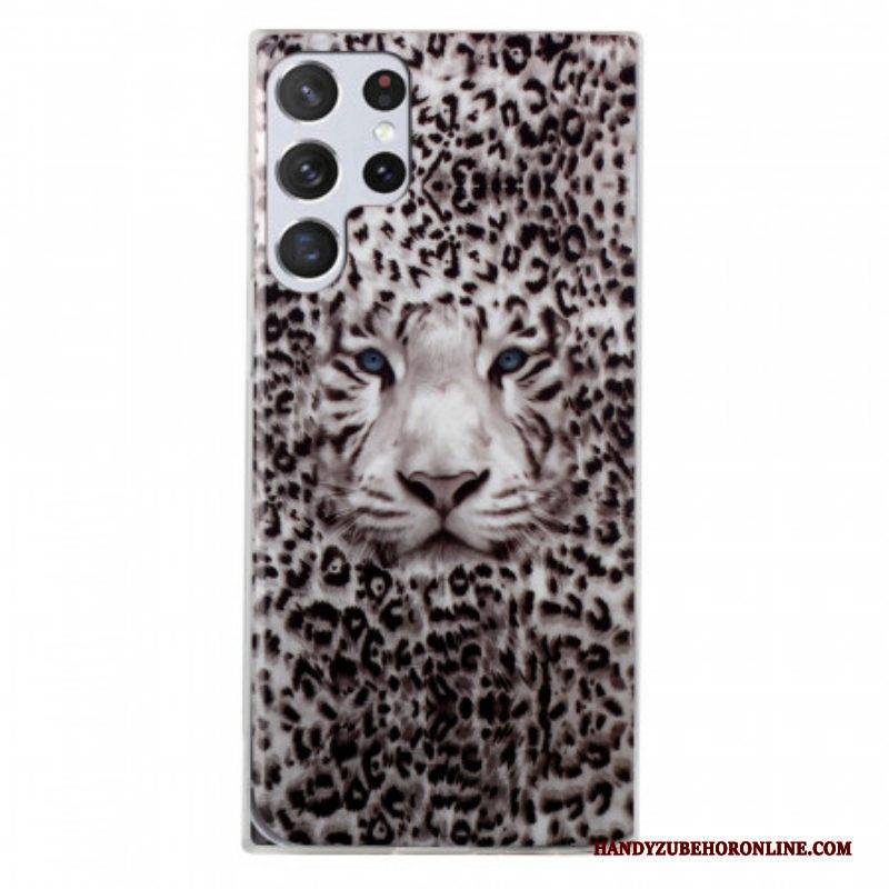 Handyhülle Für Samsung Galaxy S22 Ultra 5G Leopard Fluoreszierend