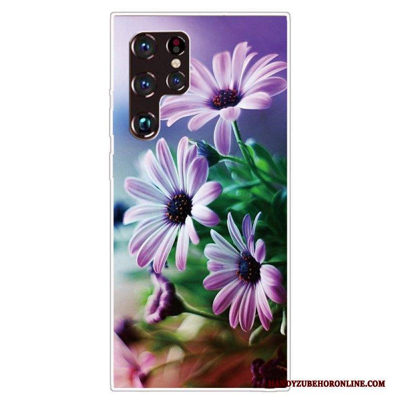 Handyhülle Für Samsung Galaxy S22 Ultra 5G Realistische Blumen