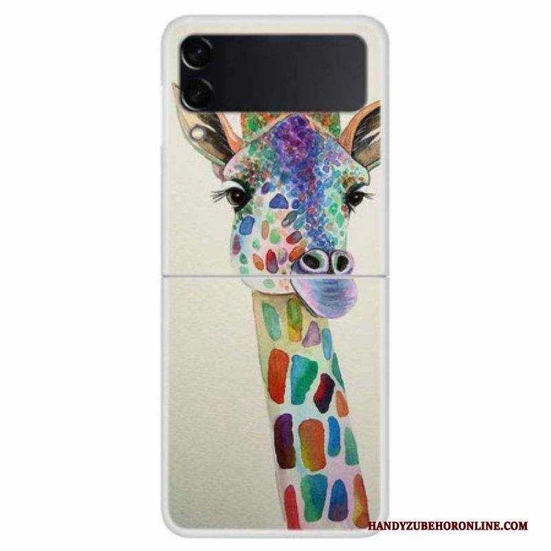 Handyhülle Für Samsung Galaxy Z Flip 4 Flip Case Bunte Giraffe